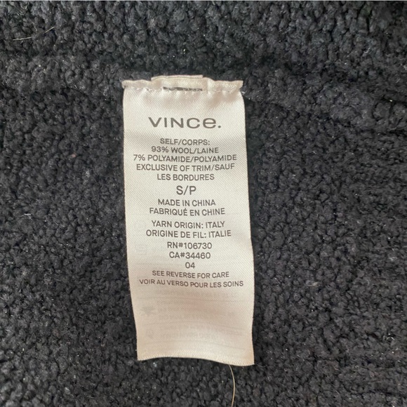 Vince Size S Black Fuzzy Chunky Knit Pullover Sweater Wool Blend - Picture 8 of 8